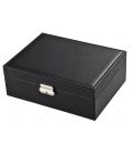 Скринька-органайзер шкіряна, на замочці (чорна)