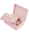 Скринька-органайзер шкіряна, на замочці (рожева)