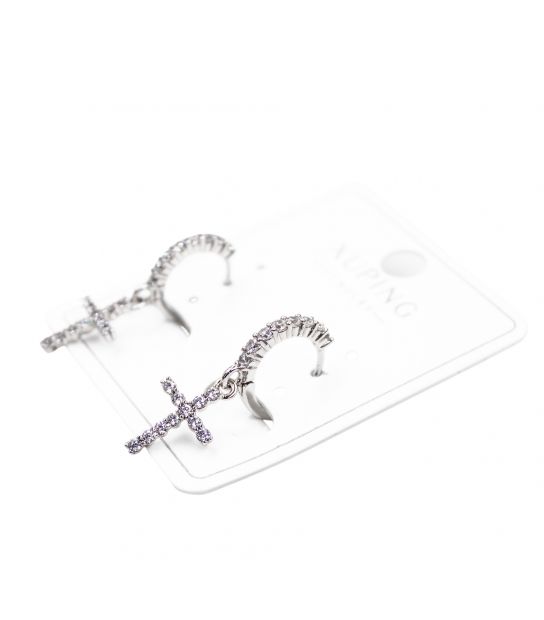 Сережки Xuping "Хрестики в камінні" лимонна позолота (медичне золото)