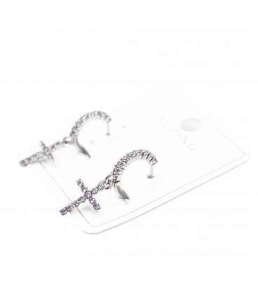 Сережки Xuping "Хрестики в камінні" лимонна позолота (медичне золото)