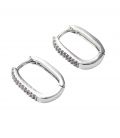 Сережки Xuping класичні "Підкова з цирконами" родій медична сталь