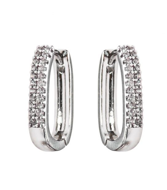 Сережки Xuping класичні "Підкова з цирконами" родій медична сталь