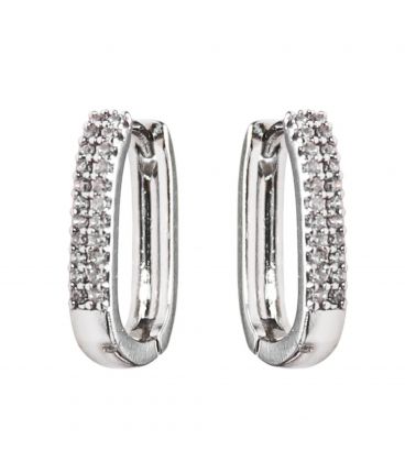 Сережки Xuping класичні "Підкова з цирконами" родій медична сталь