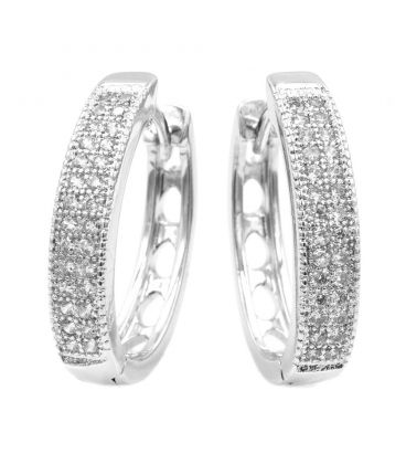 Сережки-кільця Xuping із цирконами, діаметр 2,4 см