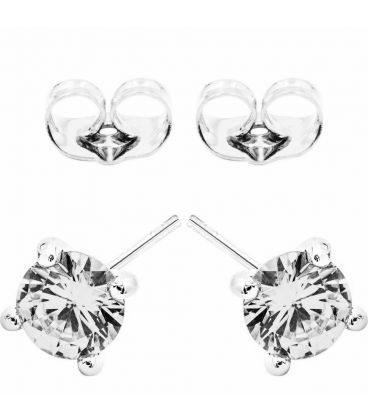 Сережки-гвоздики Xuping родій, камінь 0,7 см