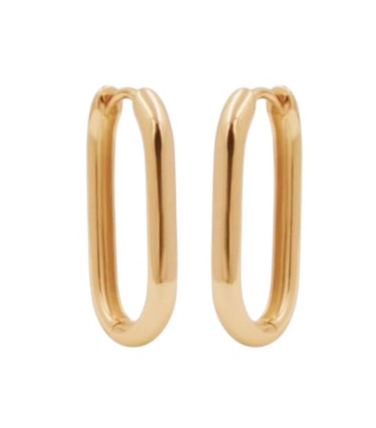 Серьги классические "Овальная подкова" лимонная позолота