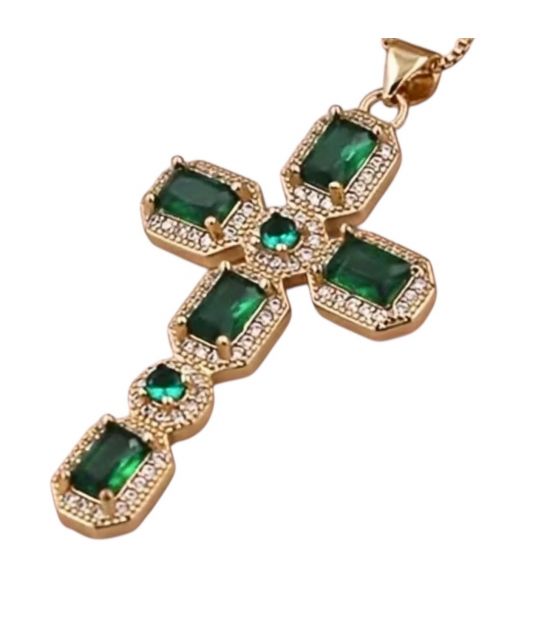 Кулон хрестик Xuping "Монарх" лимонна позолота (медзолото)