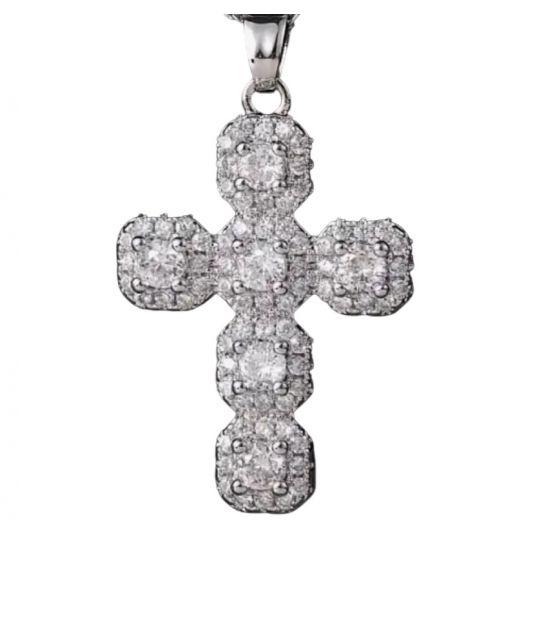 Подвеска Xuping Крестик 2 см родий 372020 медицинская сталь