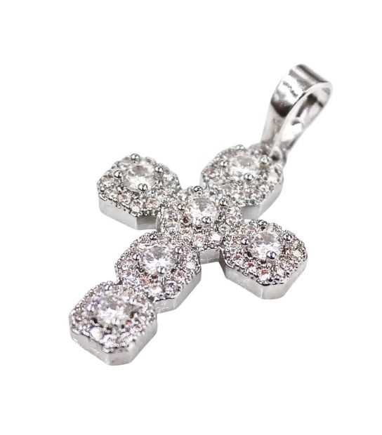 Подвеска Xuping Крестик 2 см родий 372020 медицинская сталь