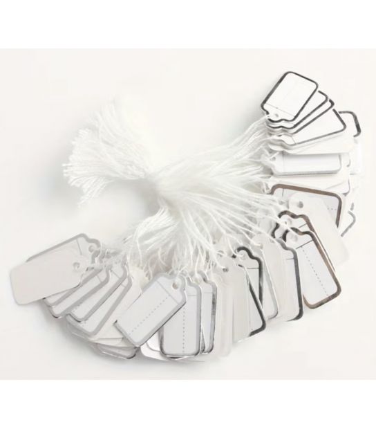 Цінник 100 штук на ниточці Прямокутні