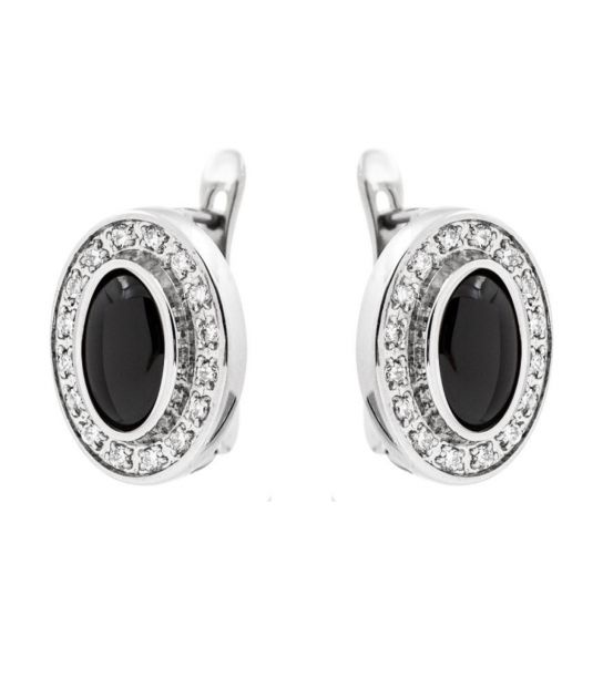 Сережки Xuping з керамічною вставкою "Овал"