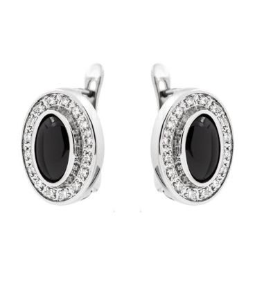 Серьги Xuping с керамической вставкой "Овал"