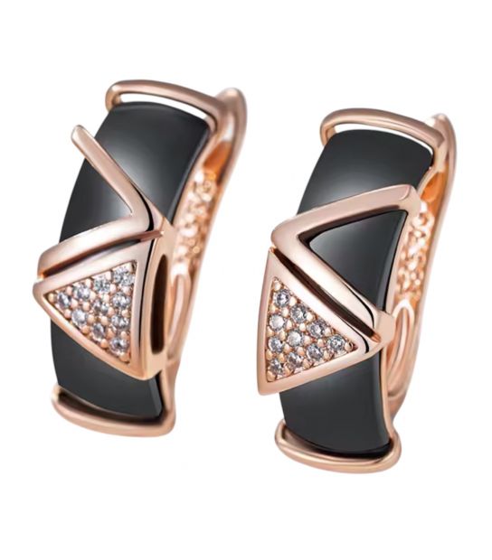 Серьги Xuping керамика лимонная позолота (медицинское золото)