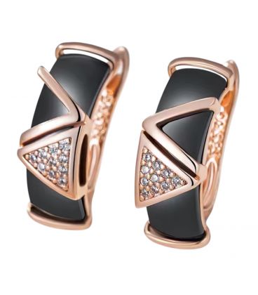 Сережки Xuping кераміка лимонна позолота (медичне золото)