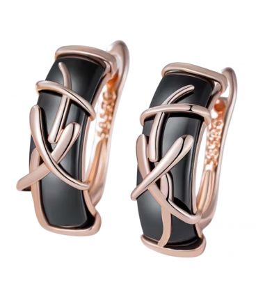 Сережки Xuping кераміка лимонна позолота (медичне золото)