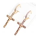 Сережки Xuping "Хрестики Ісус в камінні" лимонна позолота (медичне золото)