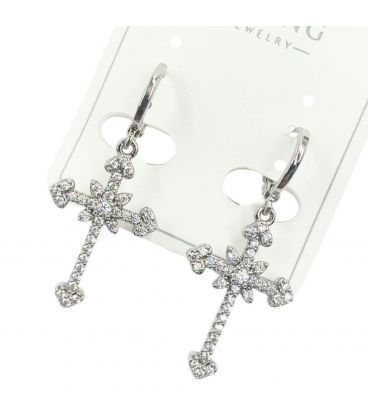 Сережки Xuping "Хрестики в камінні" лимонна позолота (медичне золото)