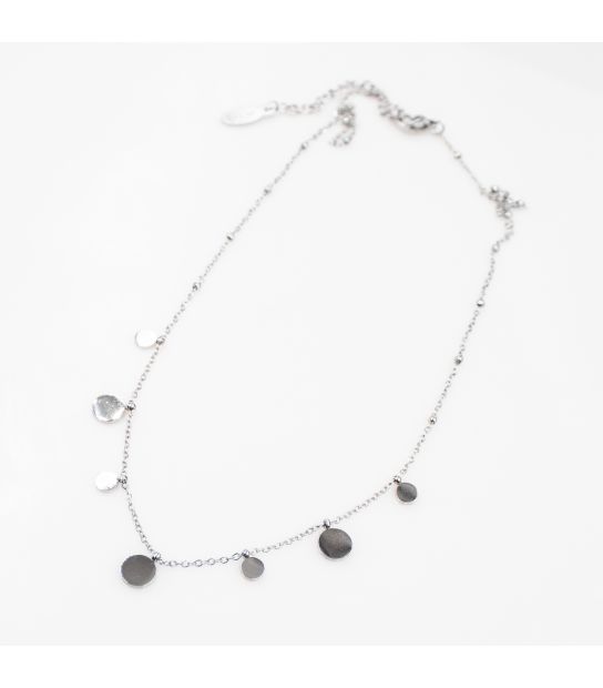 Кулон на цепочке (родий) (сталь) позолота Монетки, 45 см