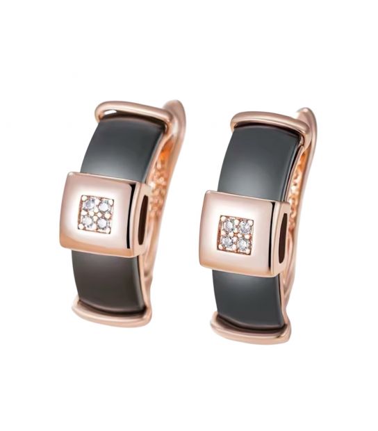 Серьги Xuping керамика лимонная позолота (медицинское золото)