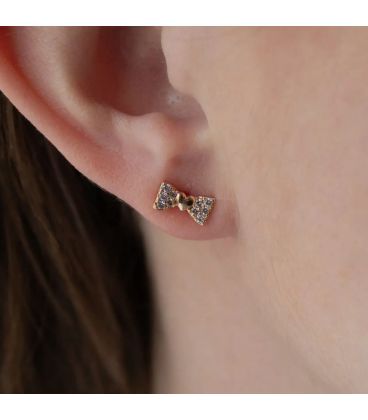 Серьги Бантики Xuping лимонная позолота (медзолото)