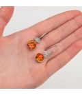 Серьги (крючки) Swarovski Квадрат на основании из камней родиум (Медицинская сталь)