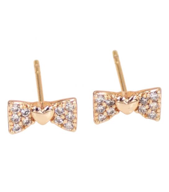 Сережки гвоздики Бантик Xuping лимонна позолота (медзолото)