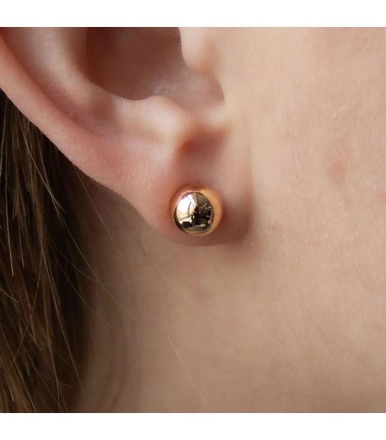 Серьги-гвоздики Xuping лимонная позолота "Металлический шарик 0,4 см"