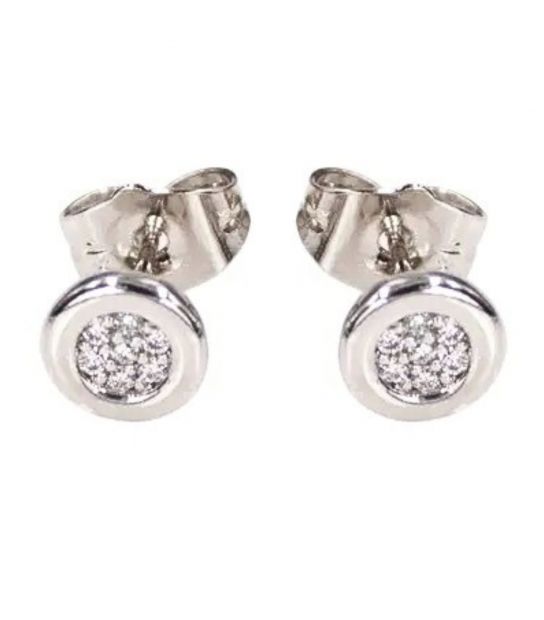 Серьги-гвоздики Xuping родиум "Кружок 0,6 см" (медицинское золото)