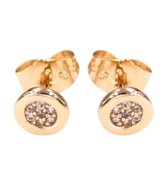 Серьги-гвоздики Xuping Кружок 0,6 см лимонная позолота 18K