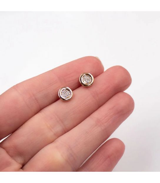 Серьги-гвоздики Xuping Кружок 0,6 см лимонная позолота 18K