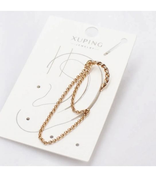 Сережка-кафа (1 шт) медичне золото Xuping лимонна позолота