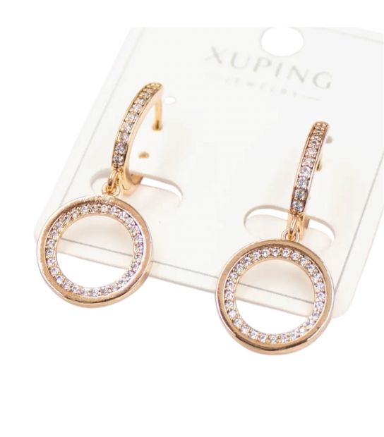 Серьги Xuping Круг лимонная позолота 18к (медицинское золото)