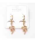 Сережки лимонна позолота 18к Змія (524492/2) медзолото Xuping