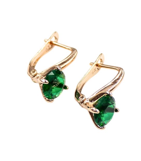 Серьги Xuping лимонная позолота 18K с белым цирконом (Медицинское золото)