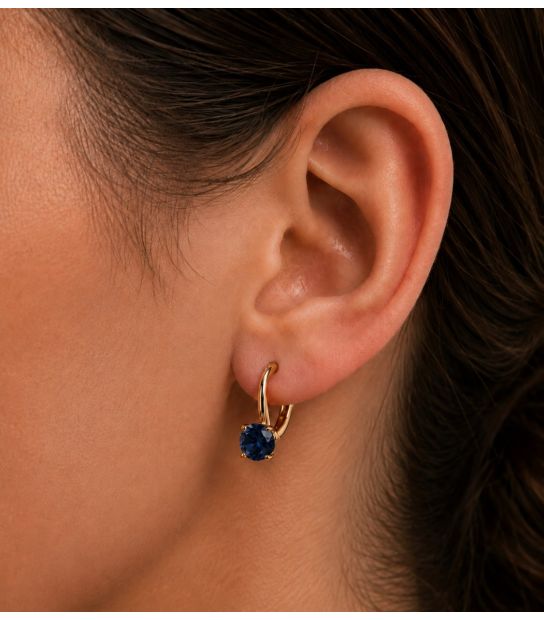 Сережки Xuping лимонна позолота 18K з зеленим цирконієм медичне золото