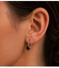 Сережки Xuping лимонна позолота 18K з зеленим цирконієм медичне золото