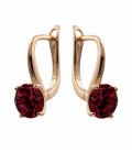 Сережки Xuping лимонна позолота 18K з червоним цирконієм медичне золото