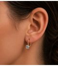 Сережки Xuping лимонна позолота 18K з білим цирконієм медичне золото