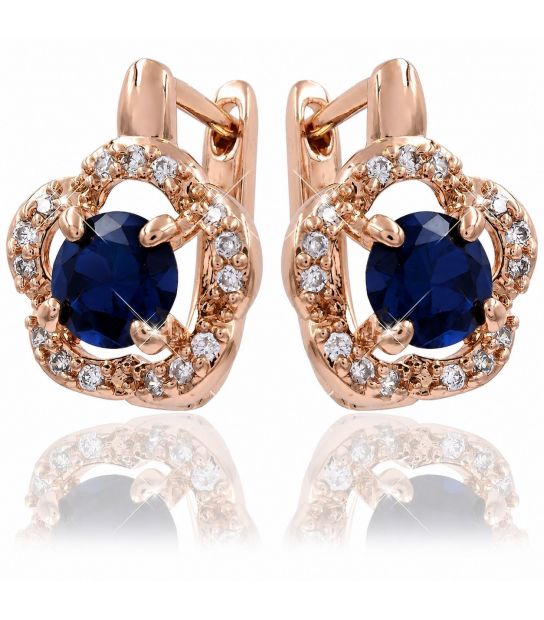 Серьги Xuping 1,5 см синій камень (Медицинское золото) 724065(7)