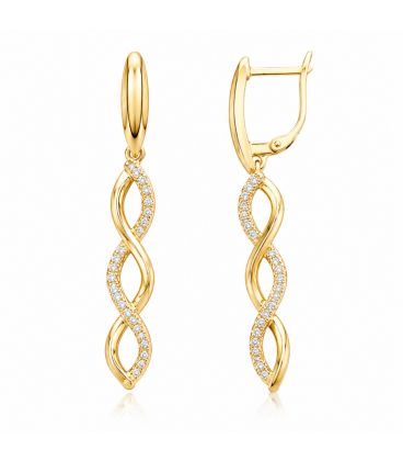 Серьги Xuping лимонная позолота 18К "Долгие волны" медицинское золото
