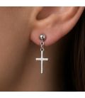 Серьги-гвоздики Xuping родий, подвески "Крестики" без камней медицинское золото