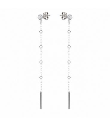 Серьги подвески Xuping с камнем, 6.5 см медицинское золото