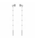Серьги подвески Xuping с камнем, 6.5 см медицинское золото