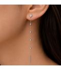 Серьги подвески Xuping с камнем, 6.5 см медицинское золото