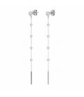 Серьги подвески Xuping с камнем, 6.5 см медицинское золото