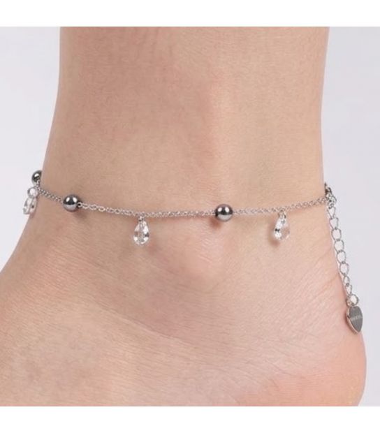 Браслет на ногу (анклет) з камінчиками Swarovski 330149