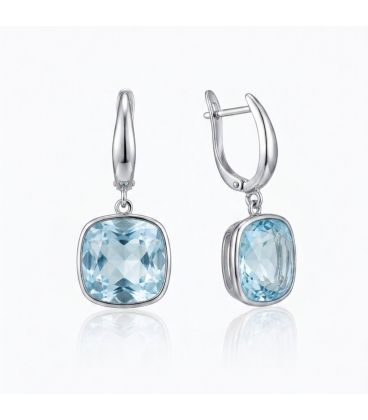Серьги Swarovski Квадрат родиум (Медицинская сталь)