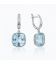 Серьги Swarovski светло голубой Квадрат родиум (Медицинская сталь)