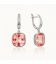 Серьги Swarovski красный Квадрат родиум (Медицинская сталь)