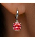 Серьги Swarovski светло фиолетовый Квадрат родиум (Медицинская сталь)
